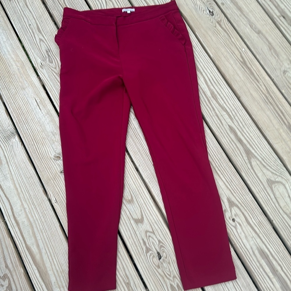 🍍CHARLOTTE RUSSE LIGHT WEIGHT SLACKS🍍RUFFLE POCKET🍍sz large🍍16” waist